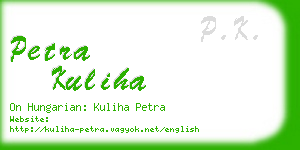 petra kuliha business card